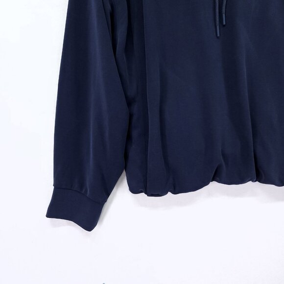 Athleta Hoodie Womens XL Blue Seasoft Bubble Hem Drawstring Pullover Lounge - Picture 13 of 15